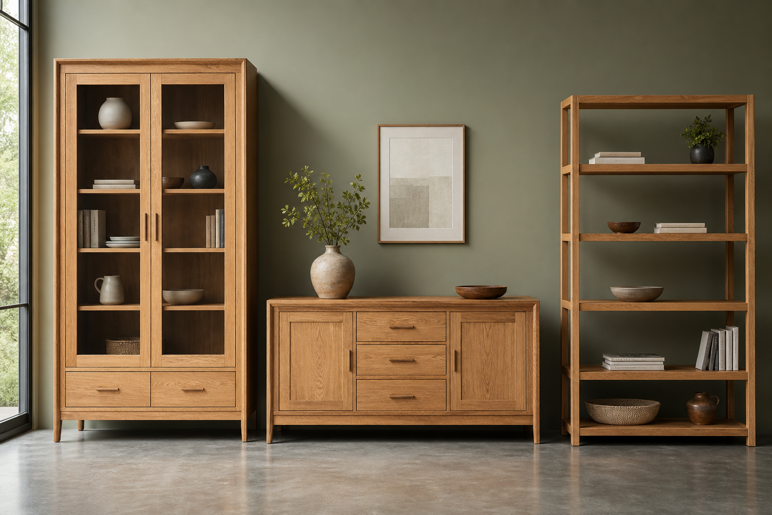 Solid Wood Storage — Sideboards · Cabinets · Shelving